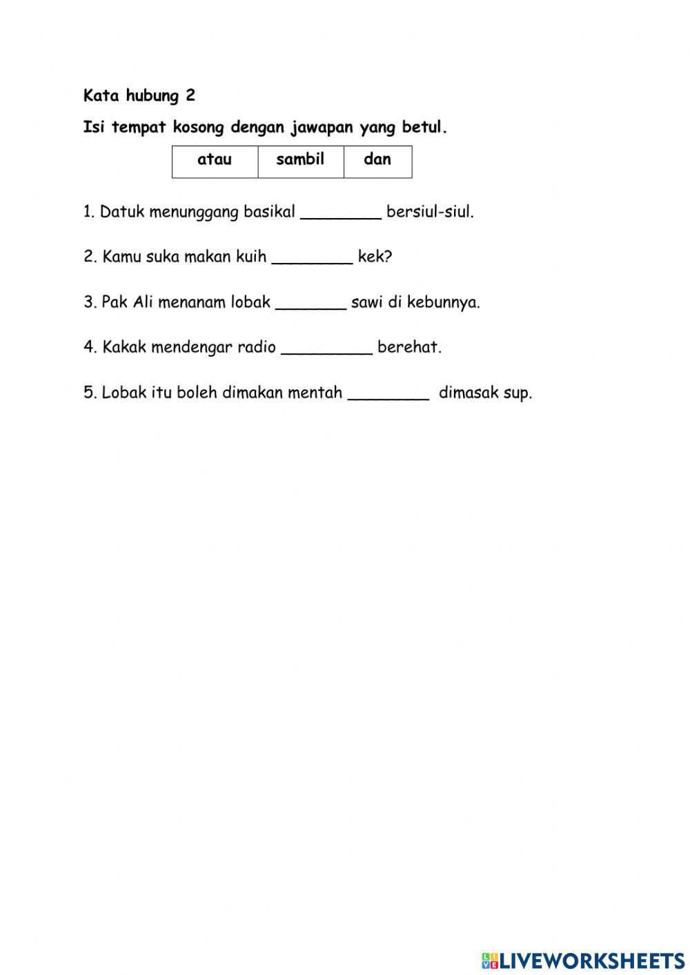 Tahun 2 Kata Hubung 2