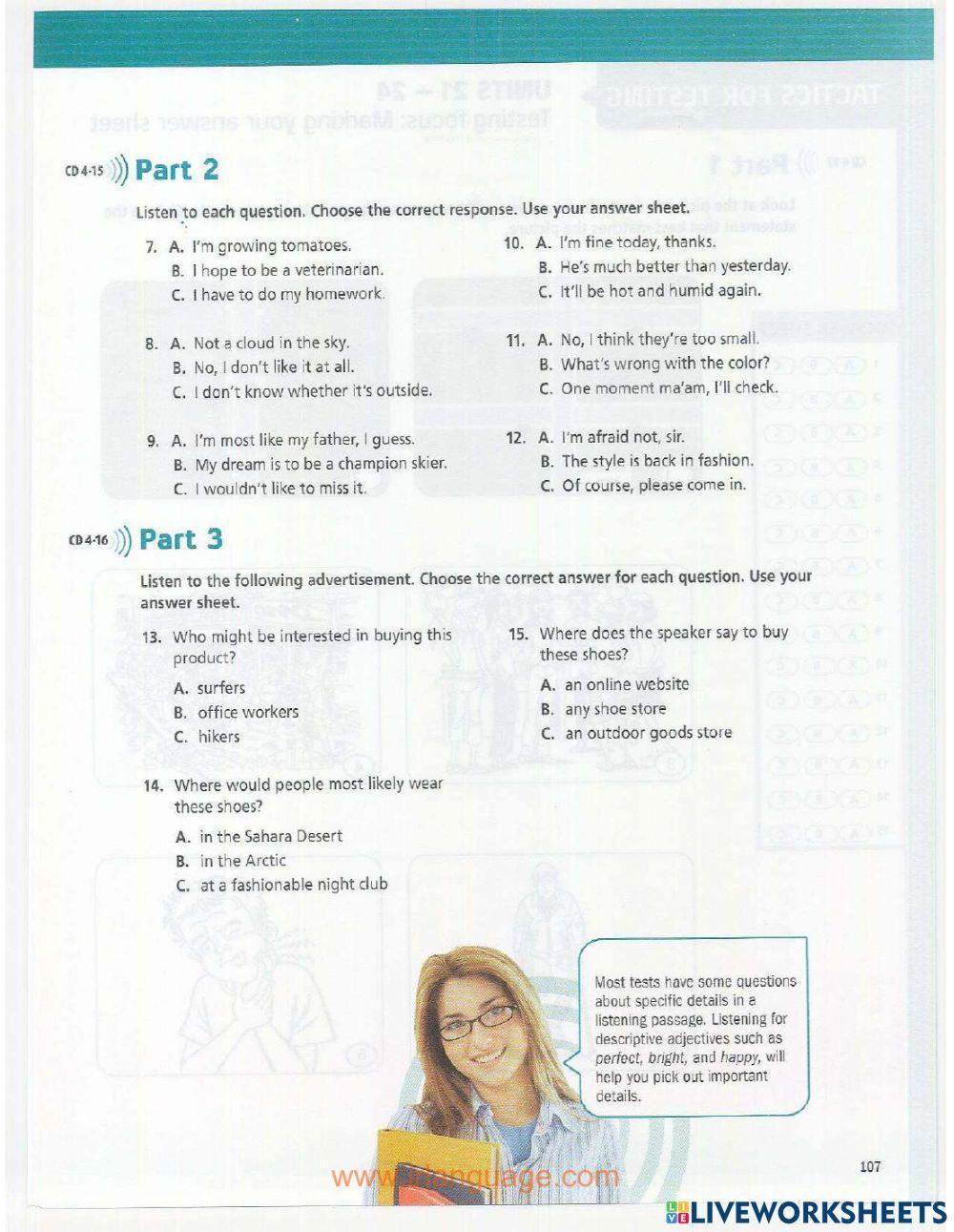 Tactics For Listening Basic Test 5 (U17-20)