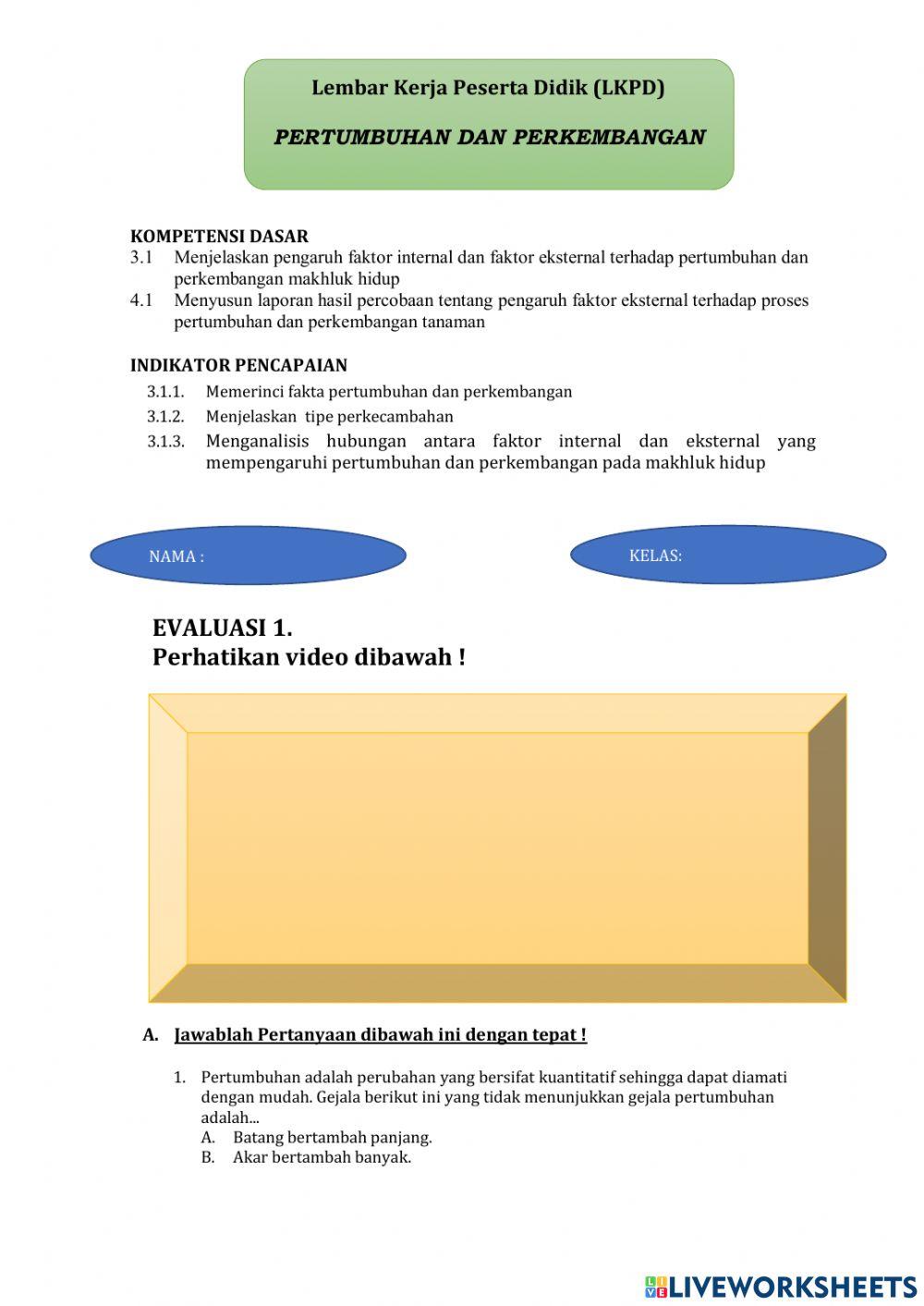 Pertumbuhan dan perkembangan Tumbuhan