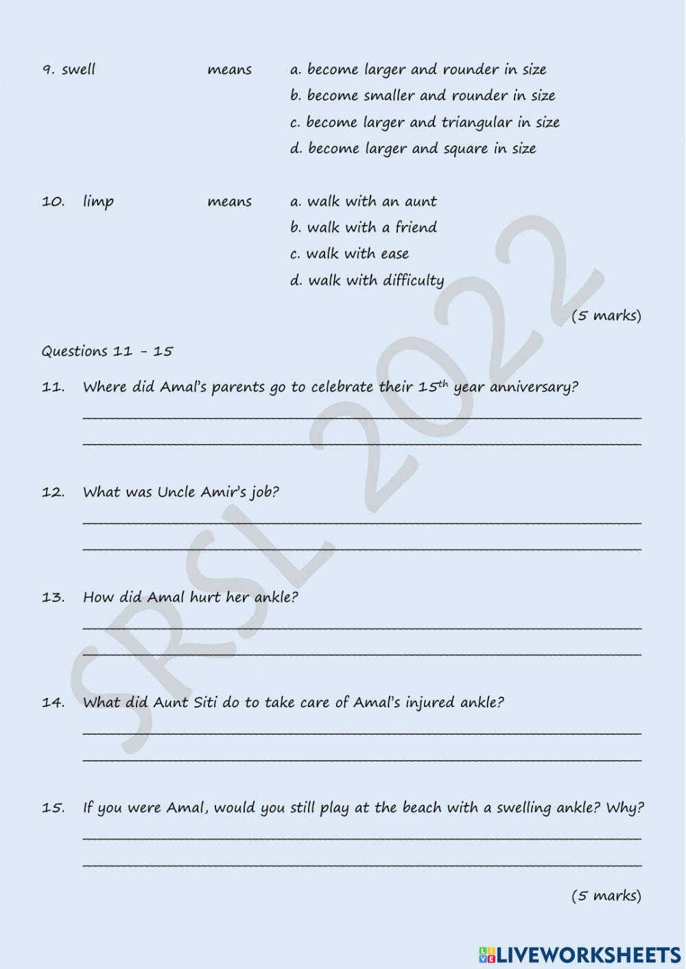 Comprehension - An Accident at the Lighthouse