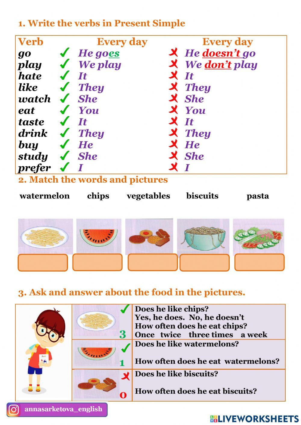 Food Present Simple Live food-present-simple-live
