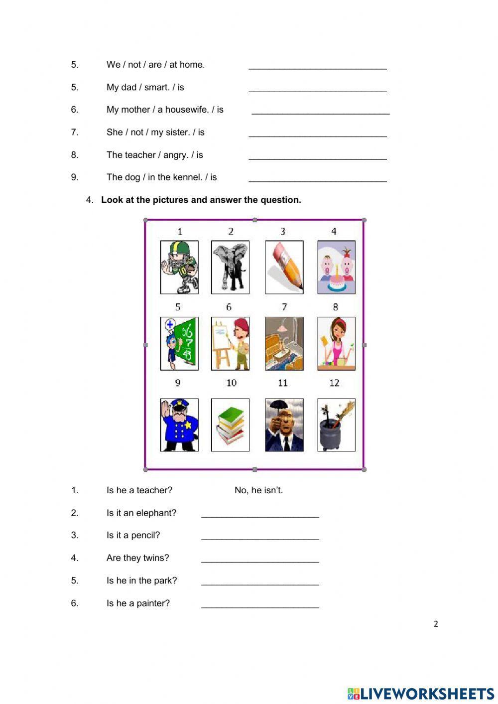 Verbo to be affirmative and negative