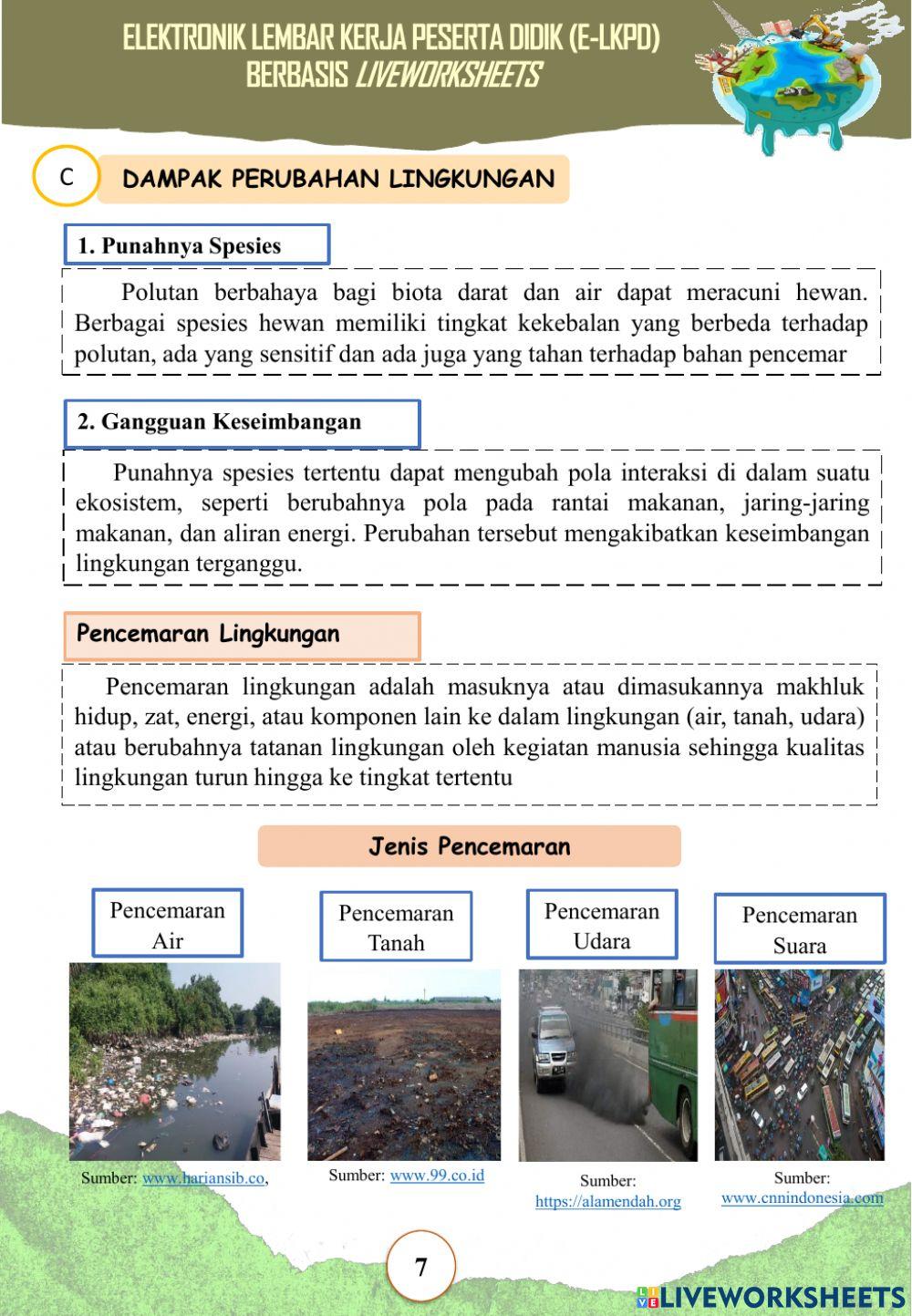 E-LKPD Materi Perubahan Lingkungan-Pertemuan Ke 1