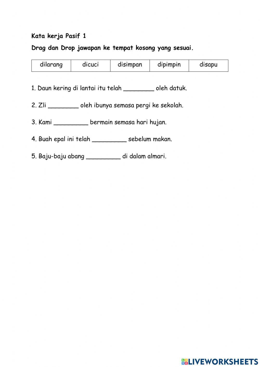 Tahun 2 Kata Kerja Pasif 1