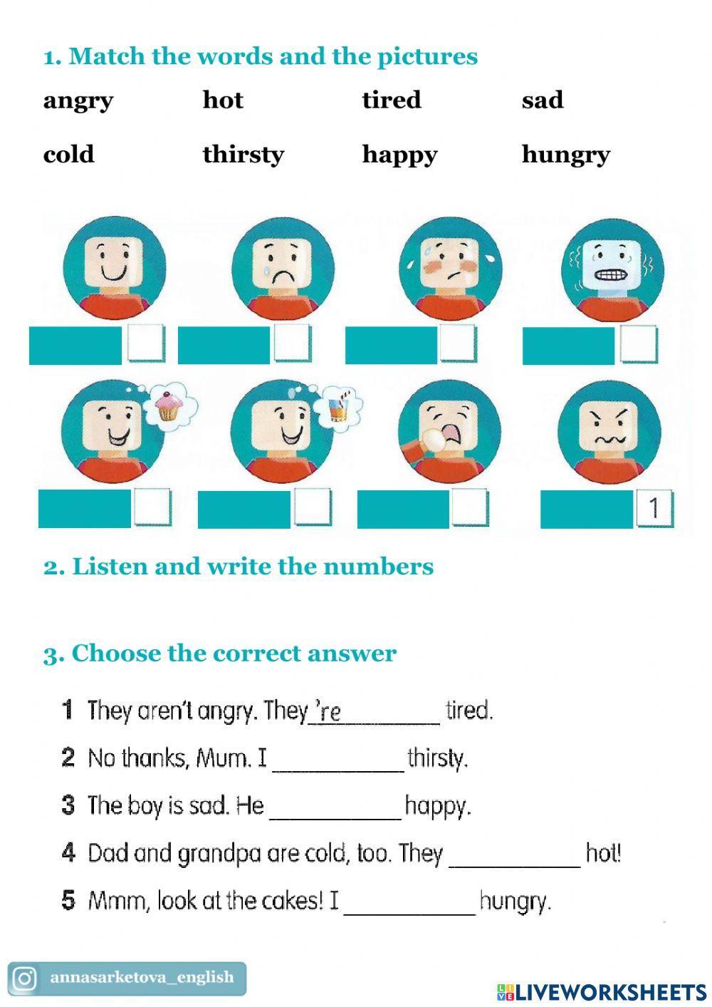 Emotions.Personal pronouns.