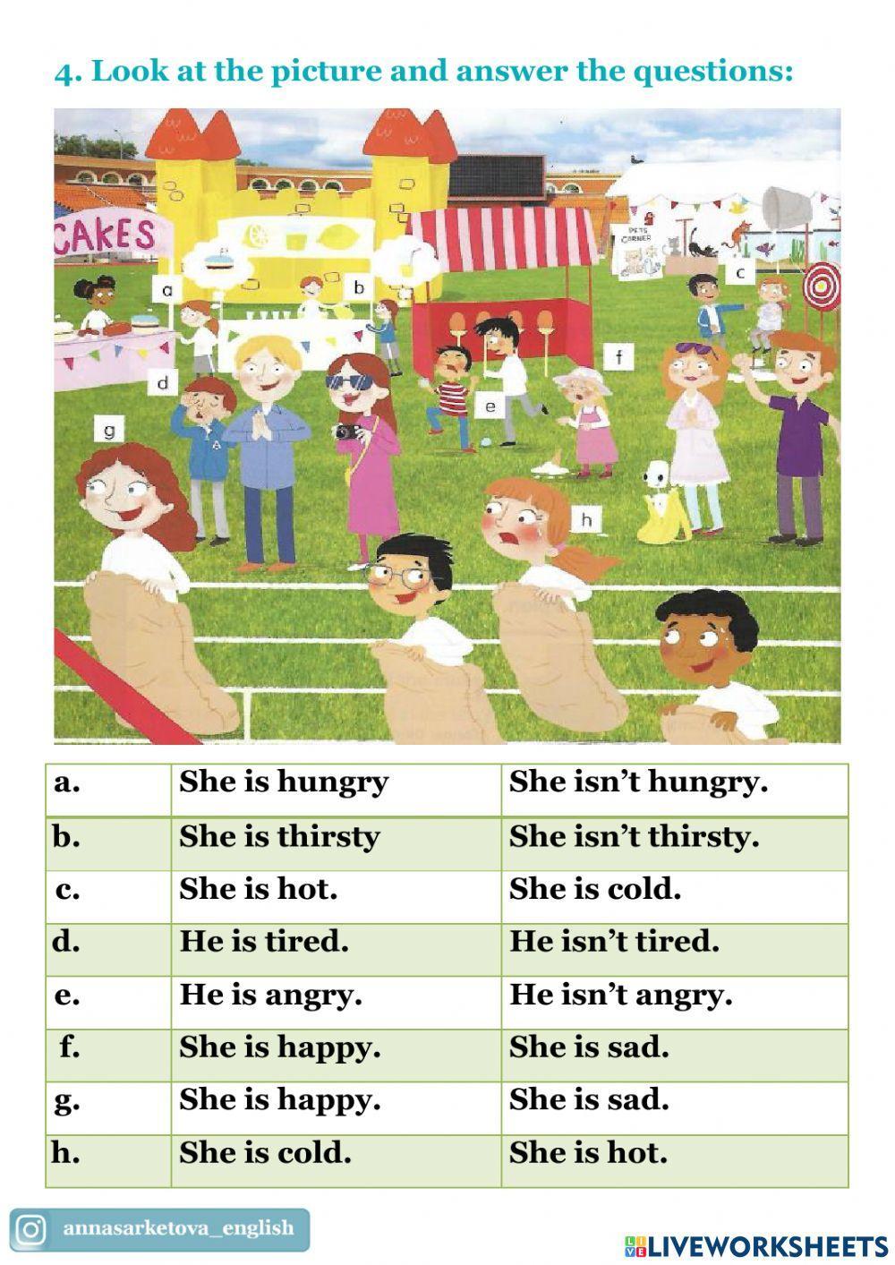Emotions.Personal pronouns.
