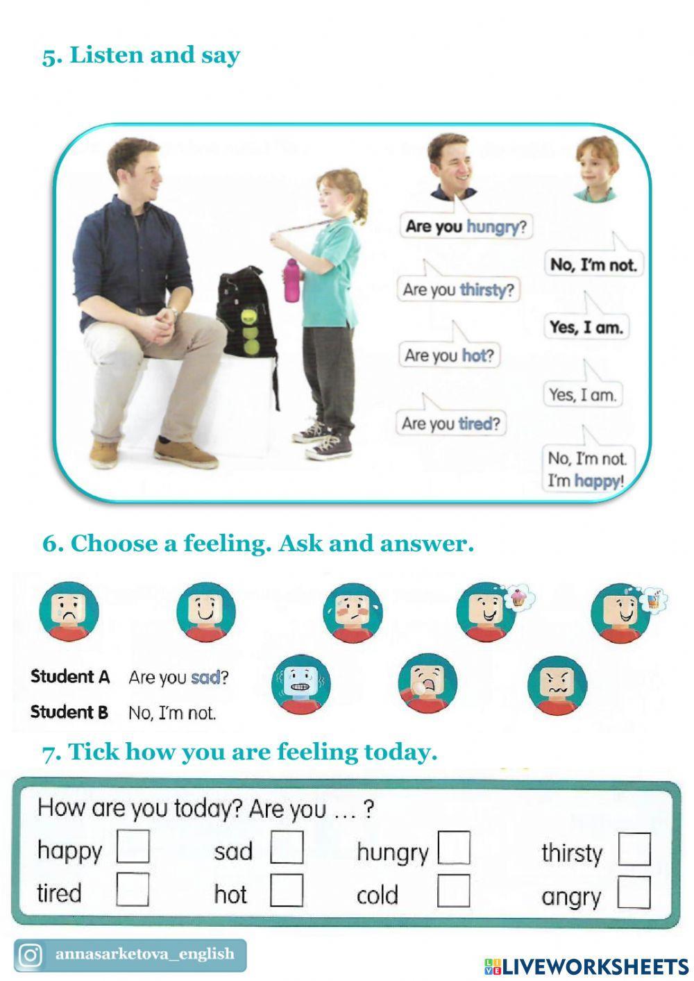 Emotions.Personal pronouns.