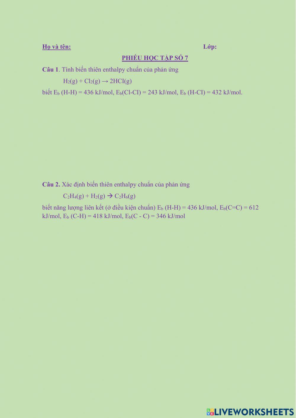 Năng lượng hóa học