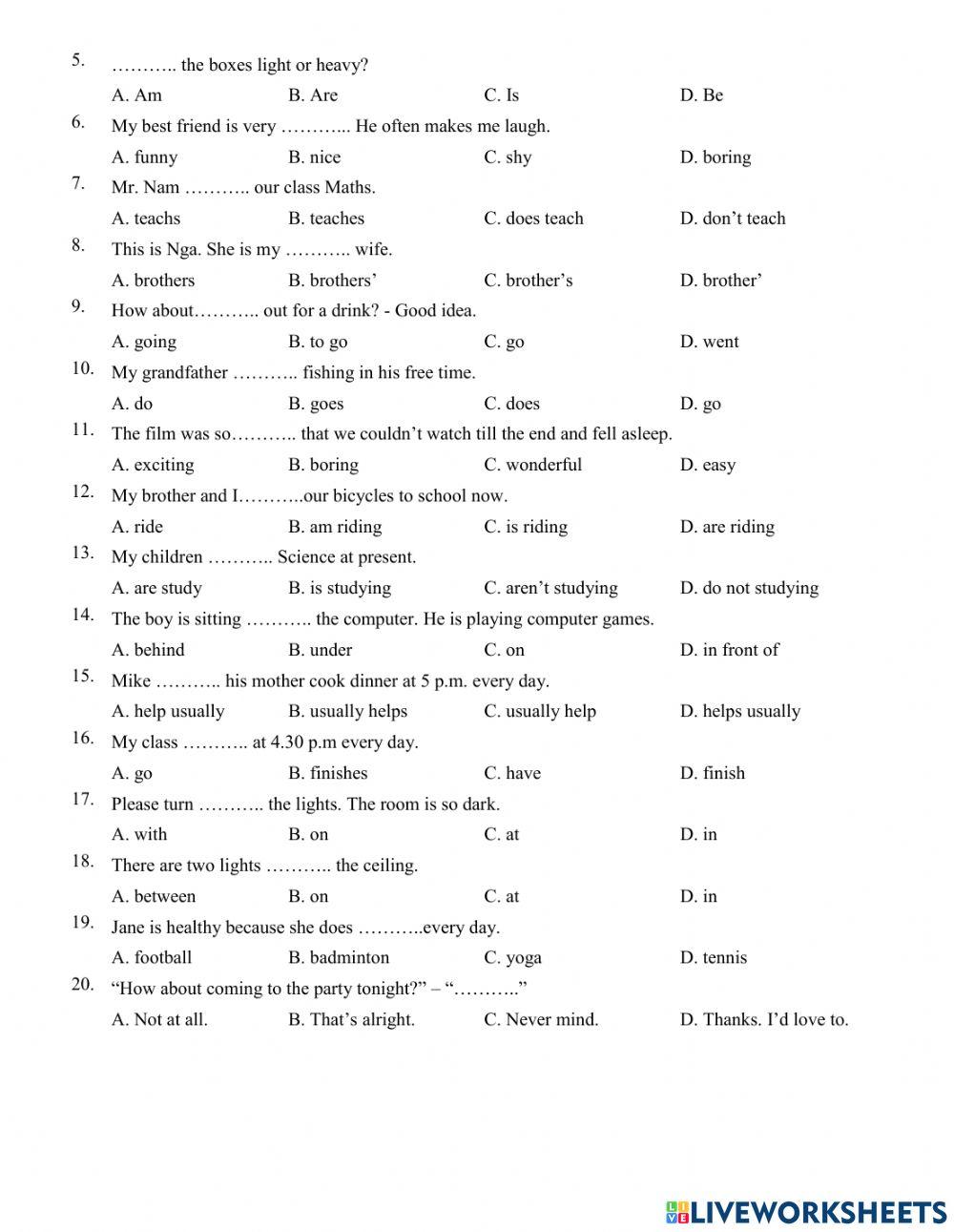 Exercise online exercise for Grade 6 | Live Worksheets