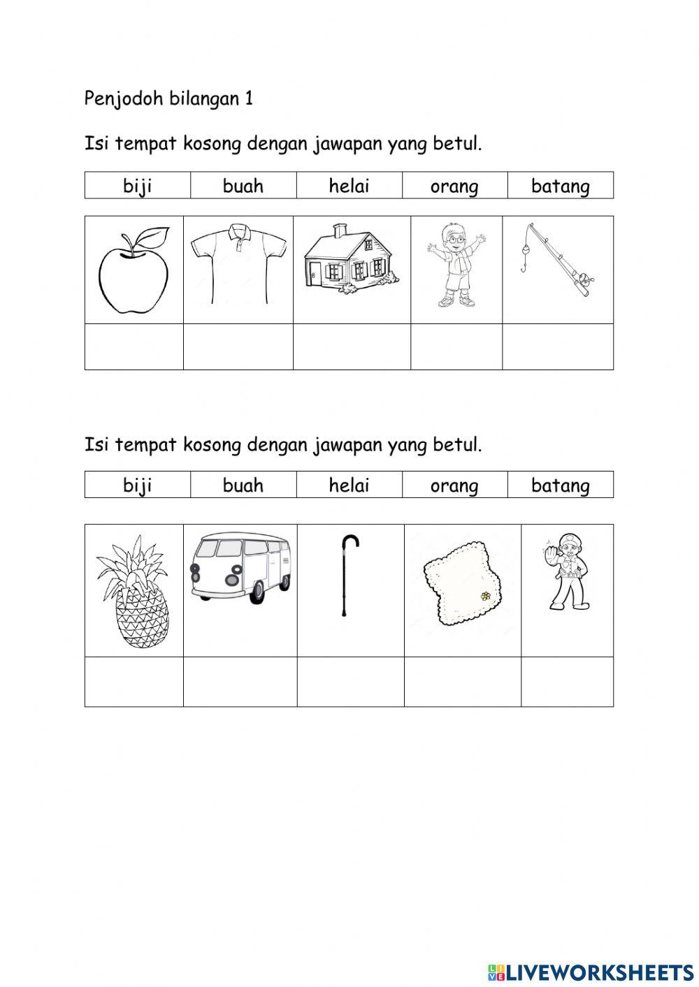 Tahun 1 Penjodoh Bilangan 1