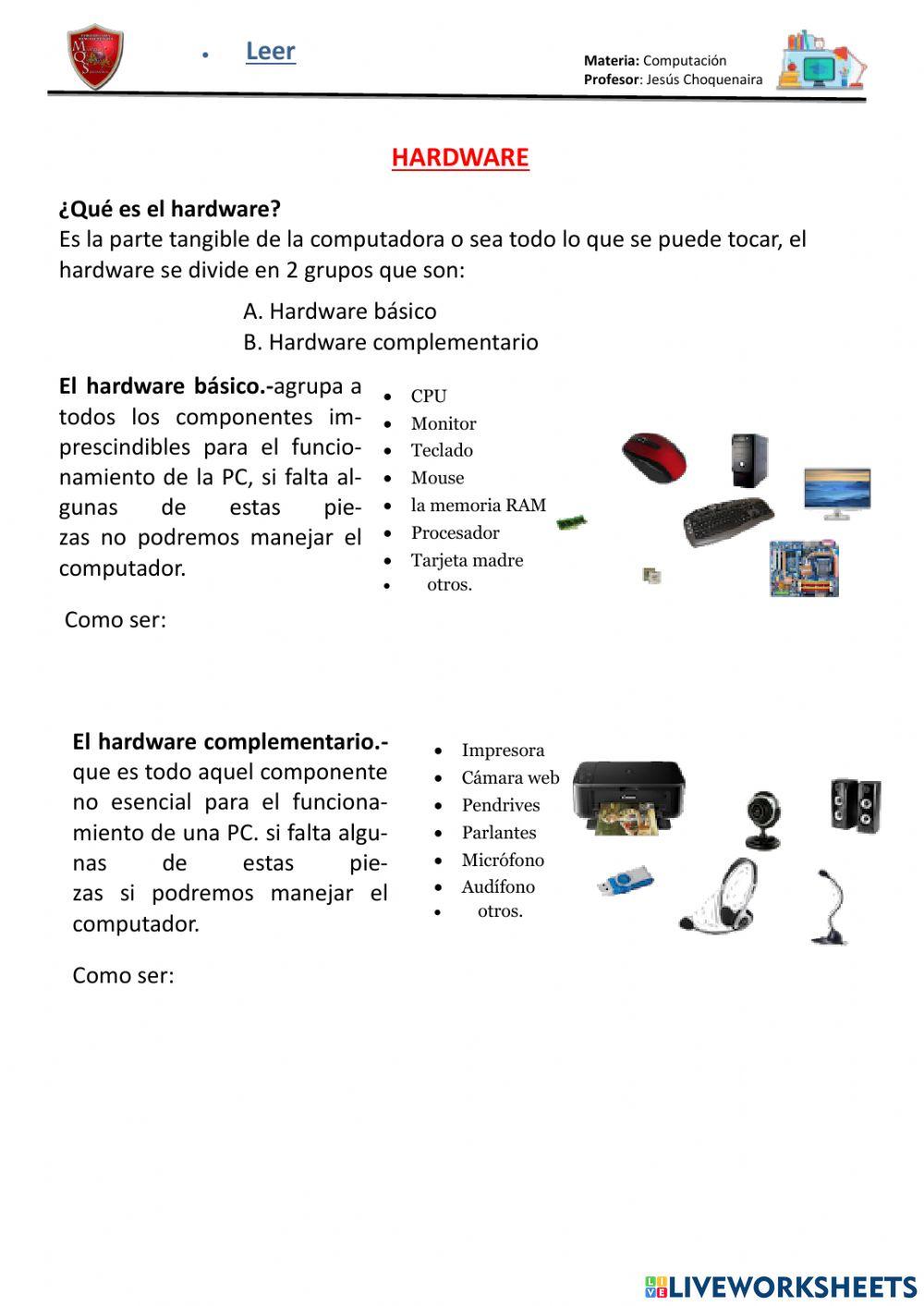 Hardware | LiveWorksheets | 2114663