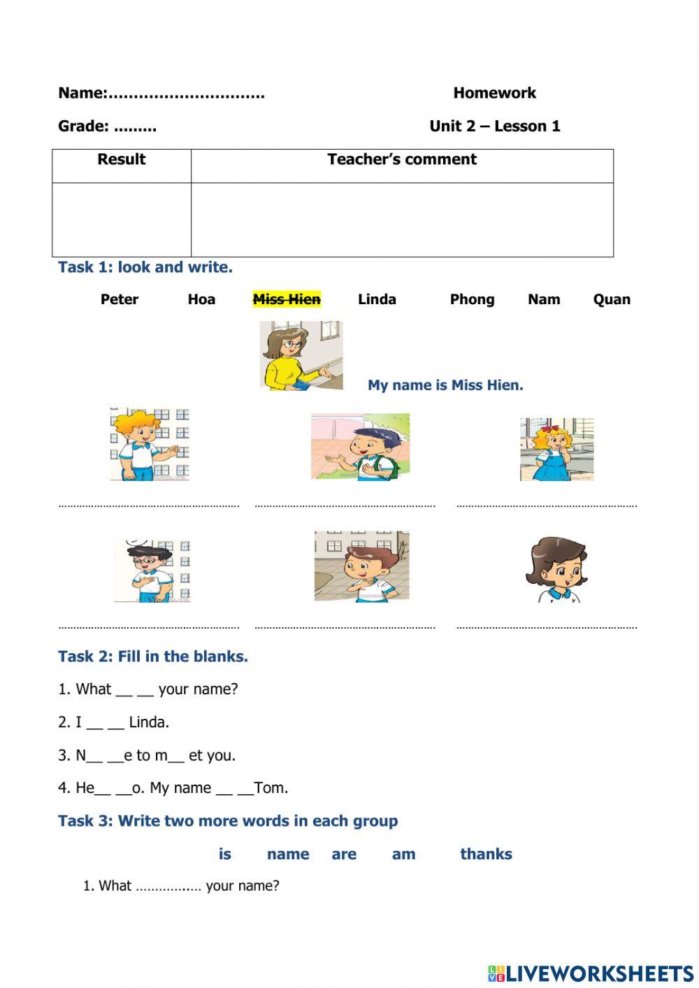 Unit 2 - Lesson 1  - English 3