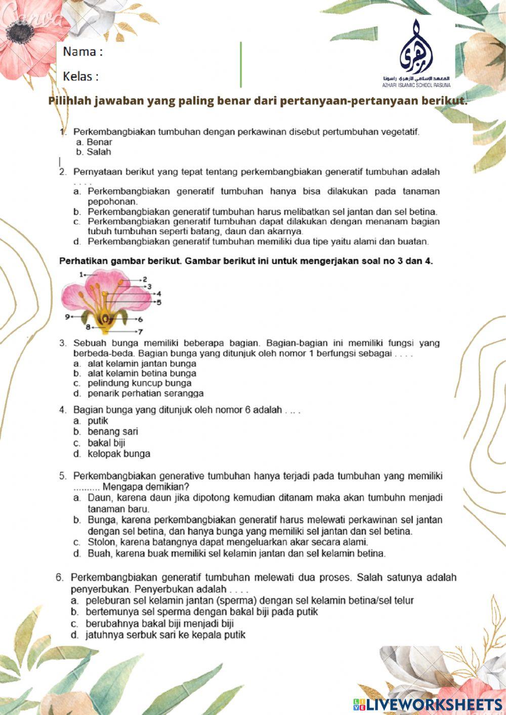 Perkembangbiakan Generatif Tumbuhan