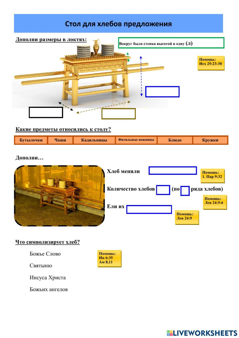 Svatyně - stůl RUS