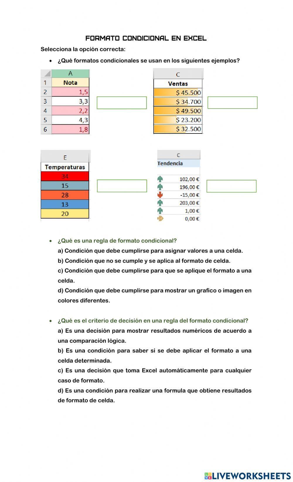 Gráficos y Formato Condicional en Excel