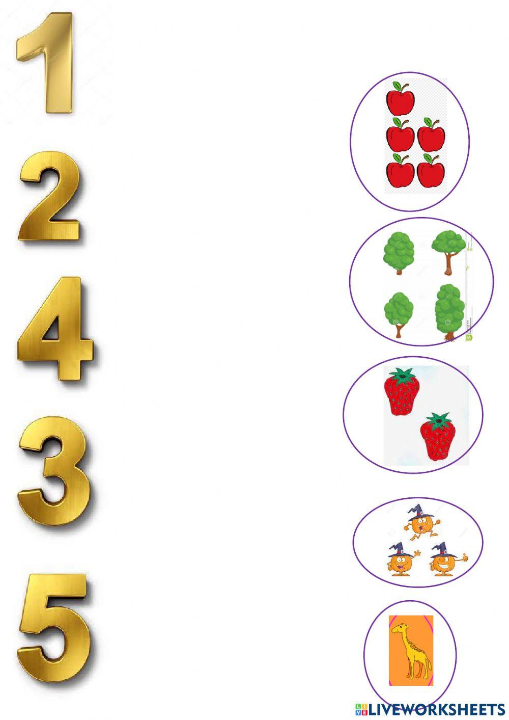 Une el numeral con el conjunto según corresponda