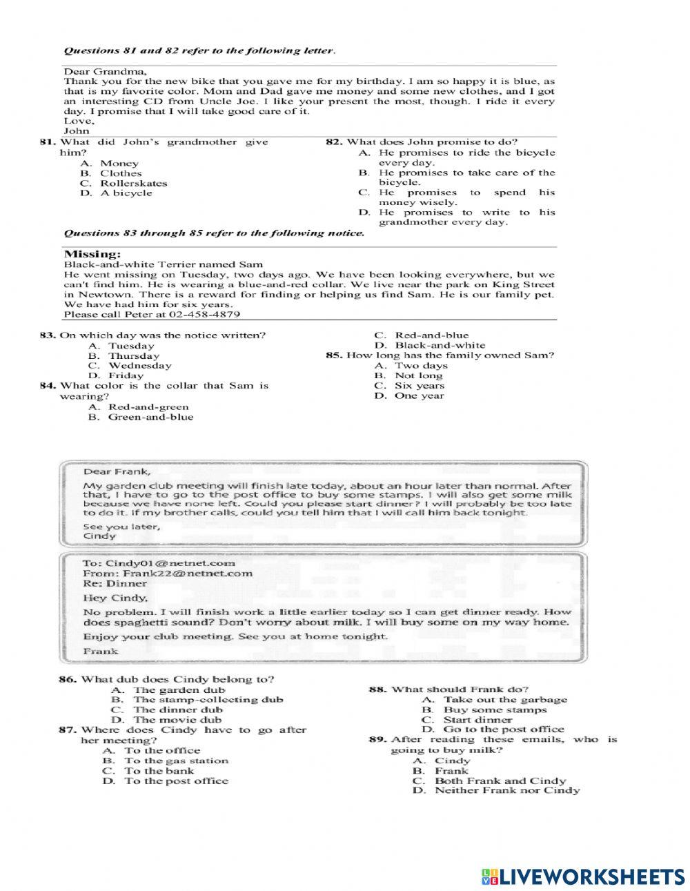 Reading Comprehension