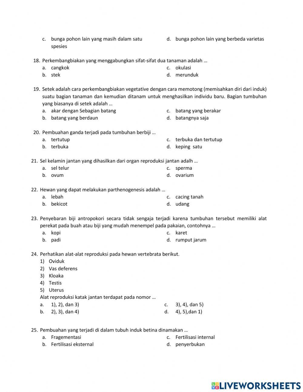 Perkembangbiakan Tumbuhan dan Hewan