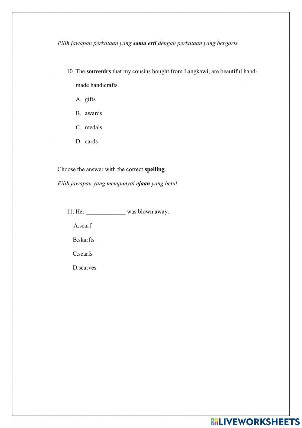 Praktis 1 : english upsr paper 1
