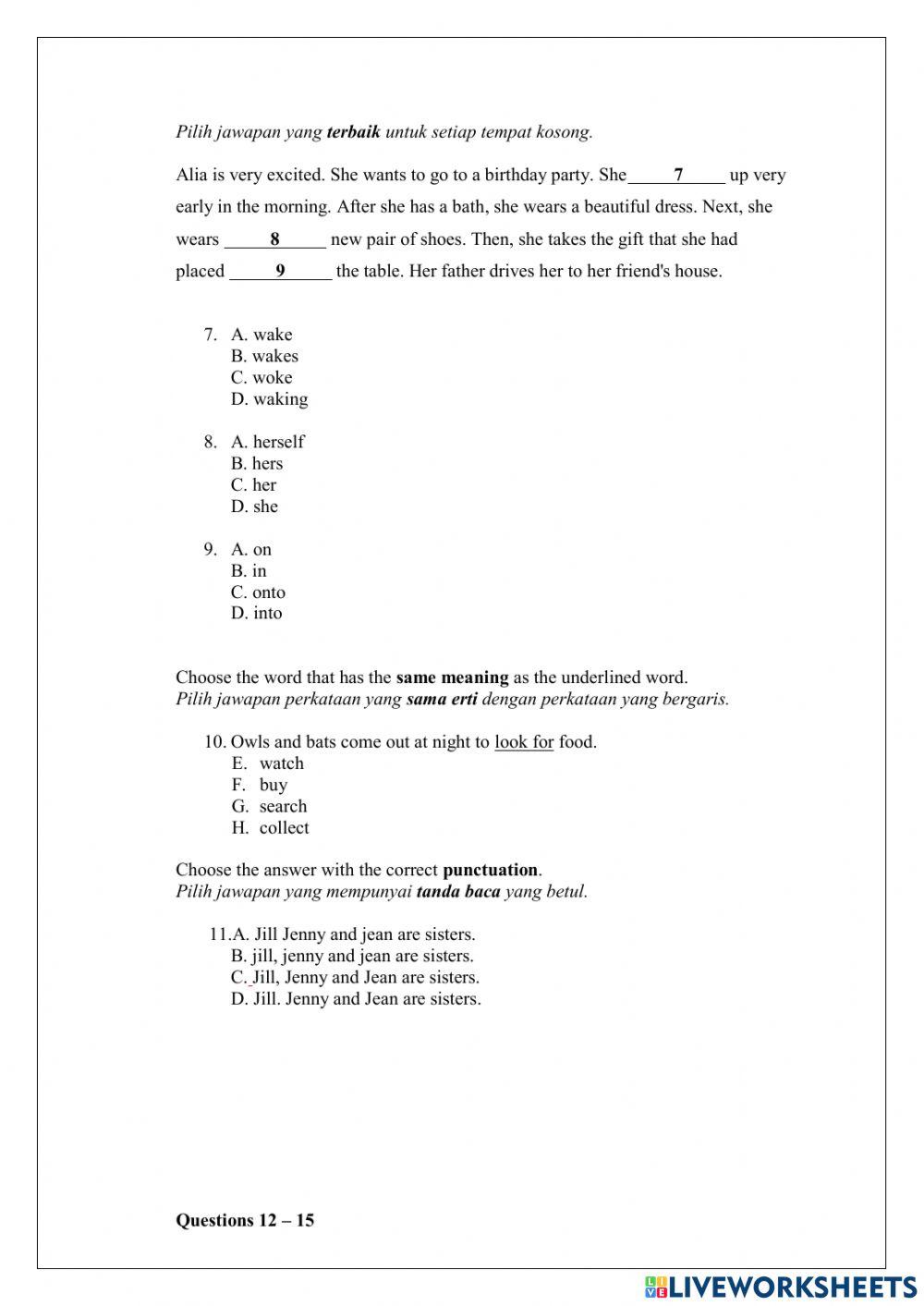 Praktis 2 : english upsr paper 1