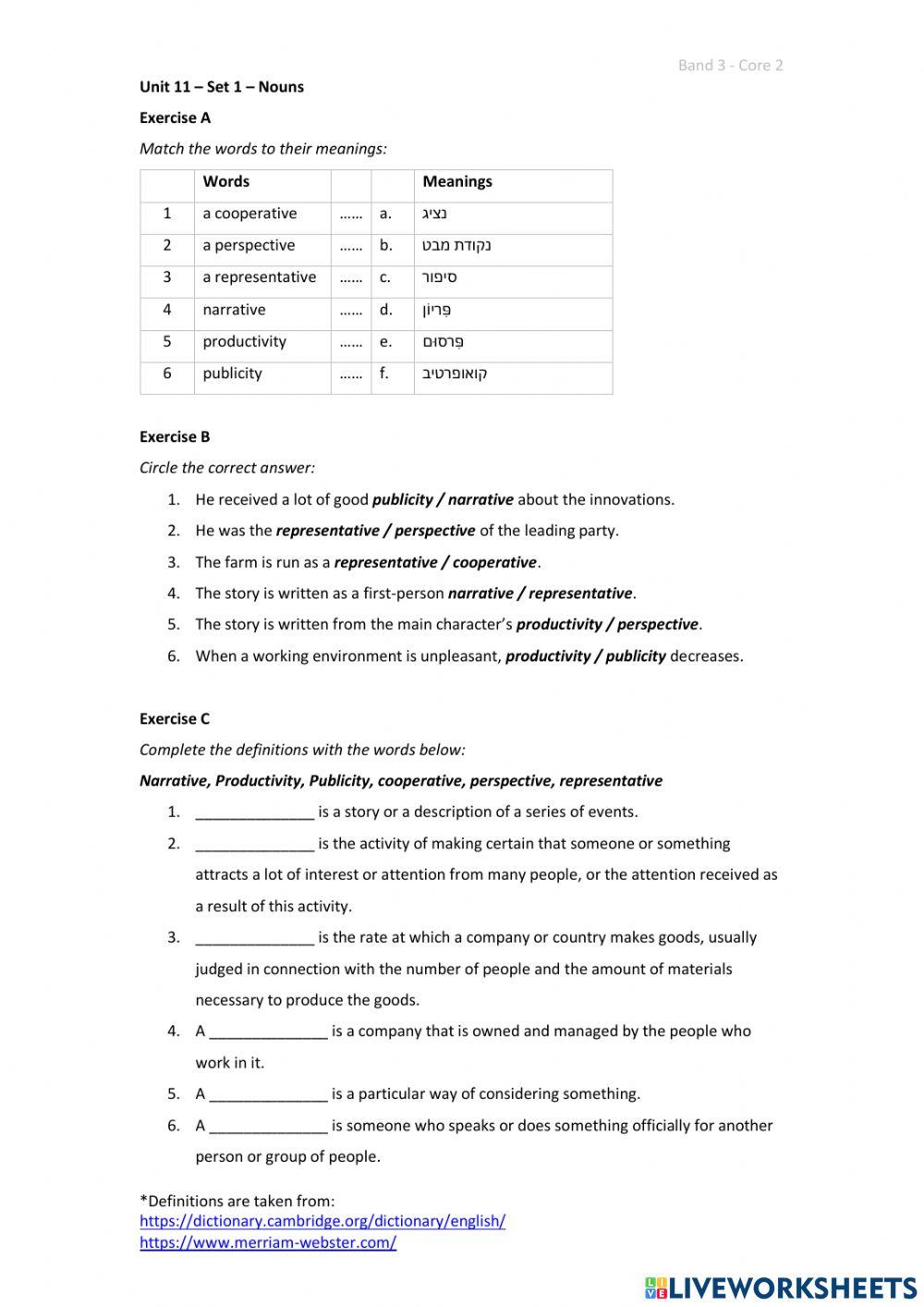 Band 3 (Core 2) - Unit 11 - Set 1
