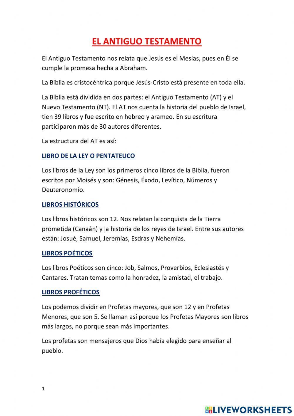 Un paseo por el Antiguo Testamento