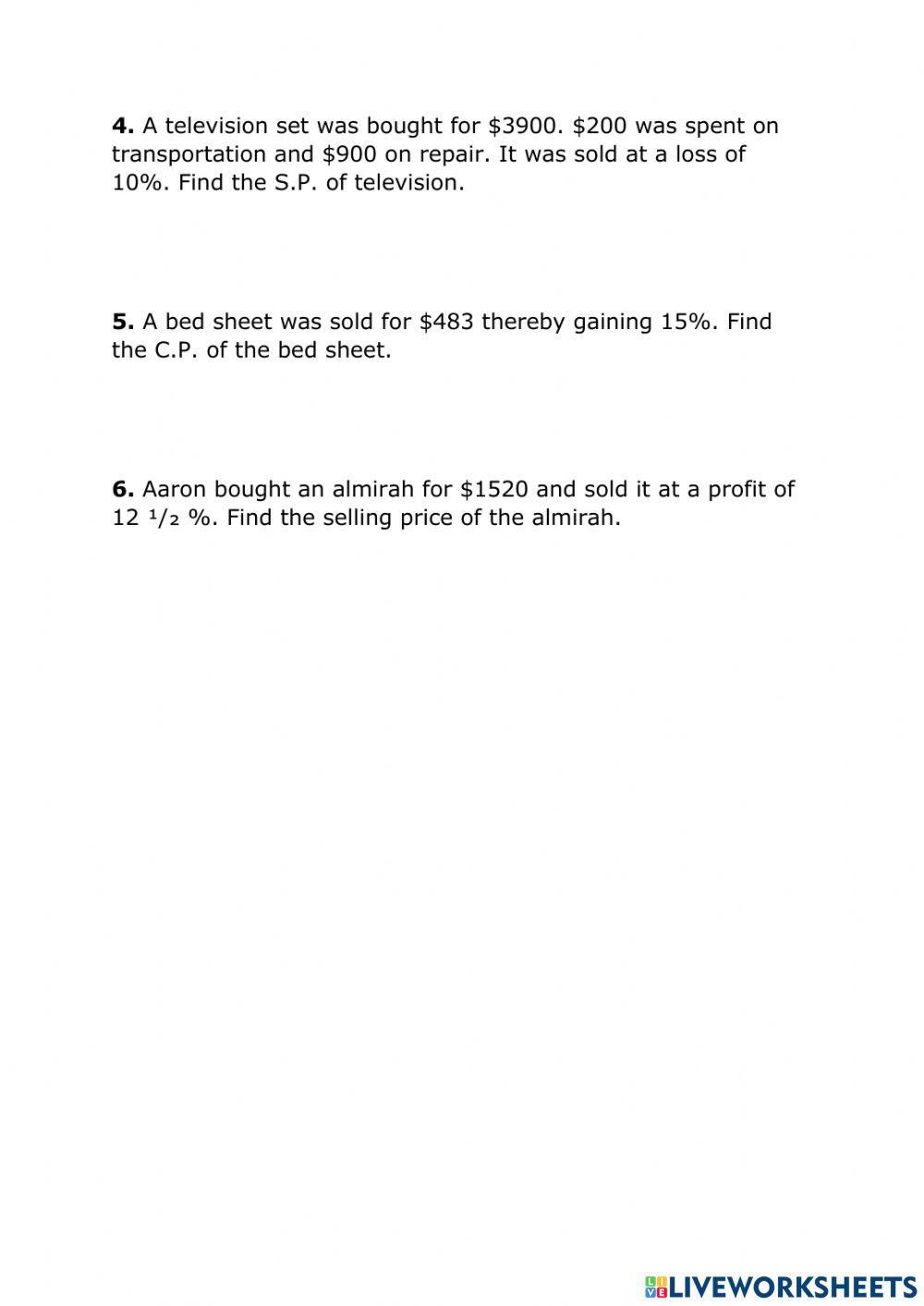 Concept-HW--G8-Profit and Loss Percentage