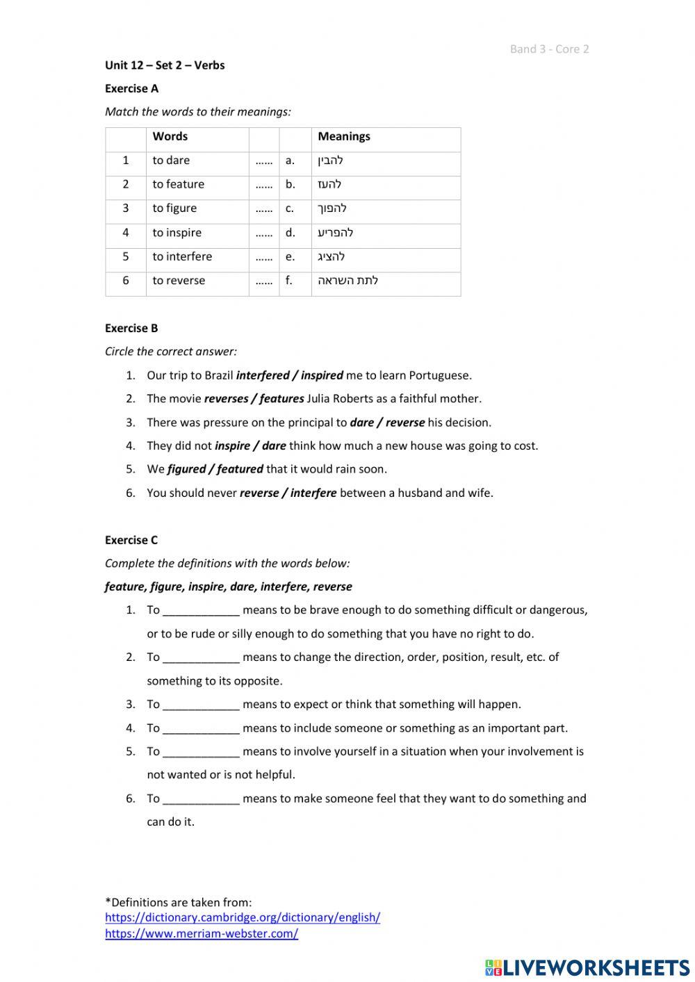 Band 3 (Core 2) - Unit 12 - Set 2
