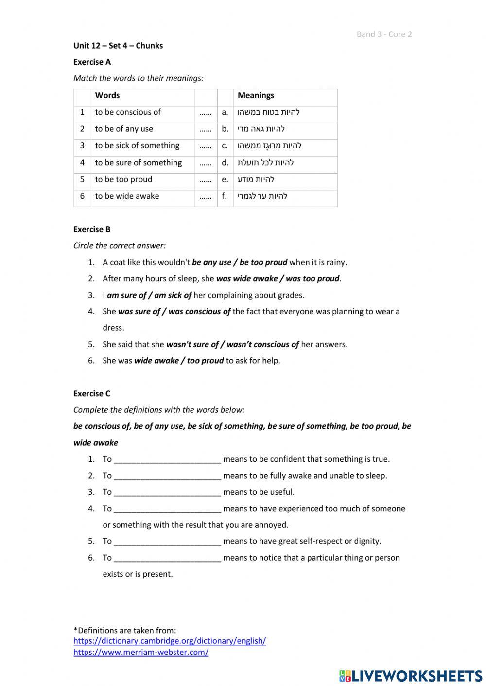 Band 3 (Core 2) - Unit 12 - Set 4