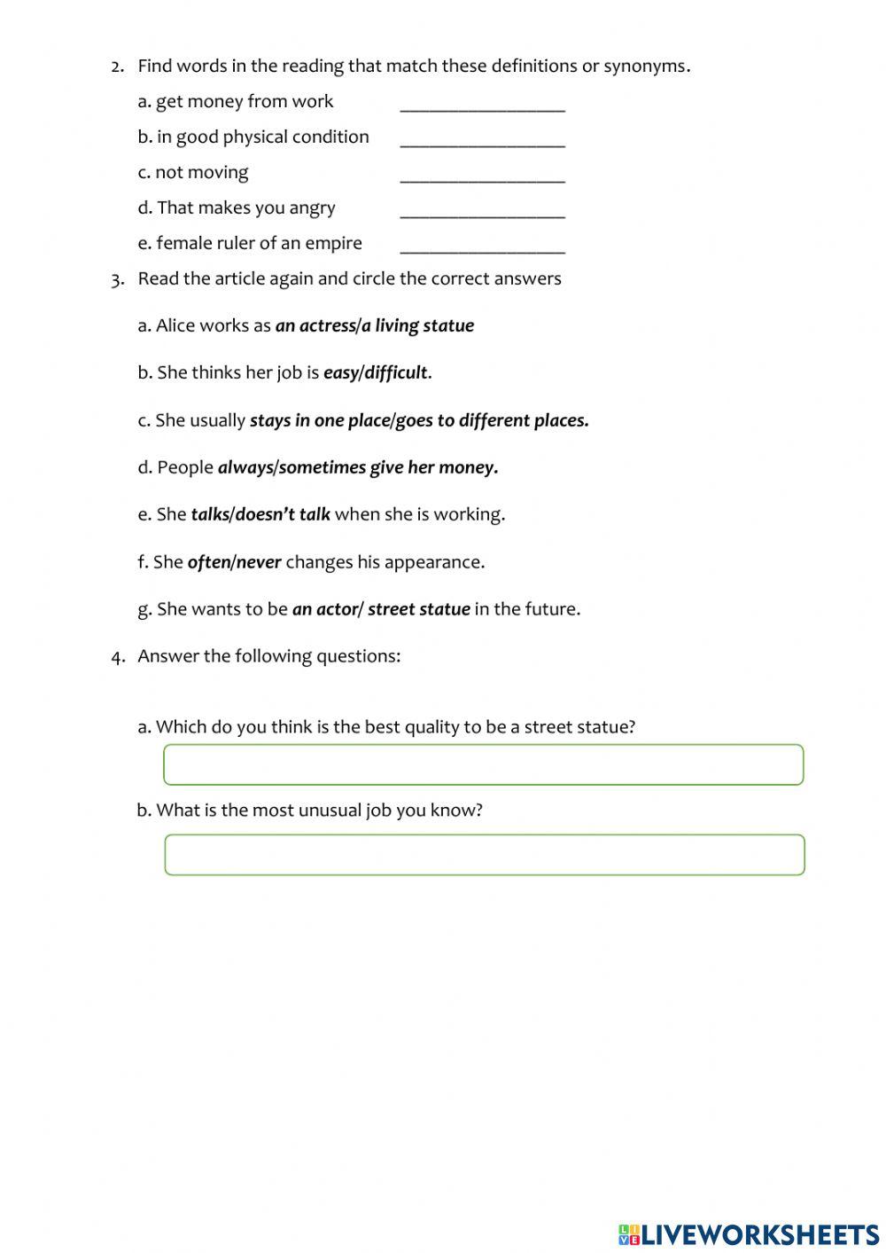 Ficha: an unusual job