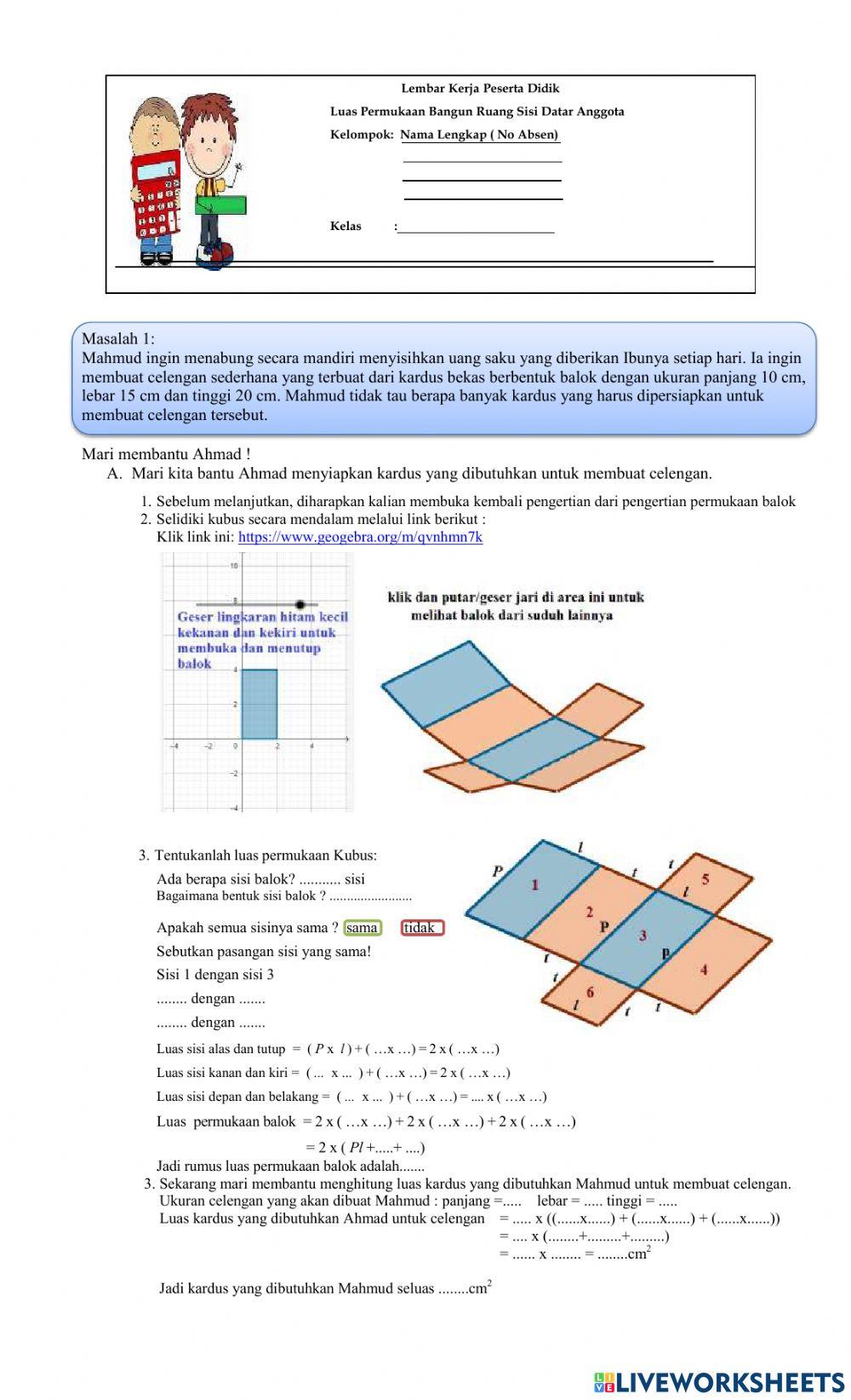 LKPD Luas Permukaan Balok
