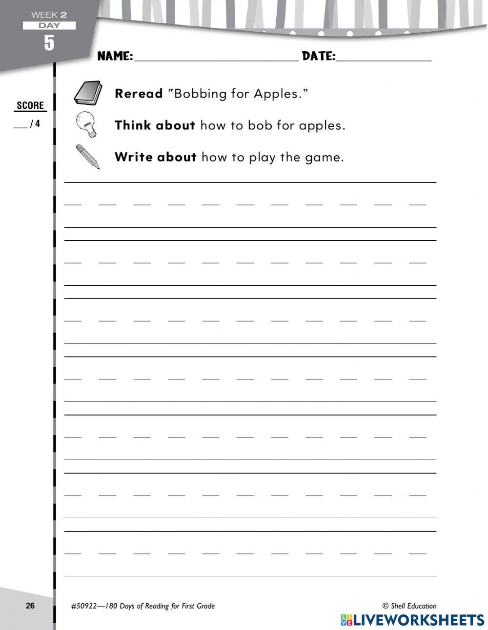 180 Days of Reading for First Grade - Worksheets Library, image size:1000x1291