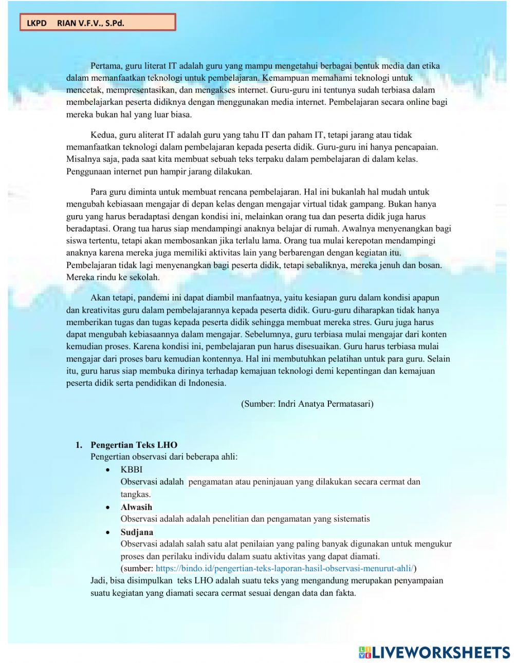 LKPD Teks LHO1