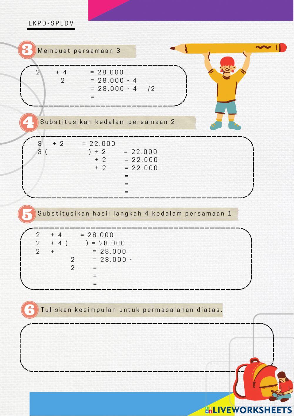 SPLD Metode Substitusi dan Eliminasi