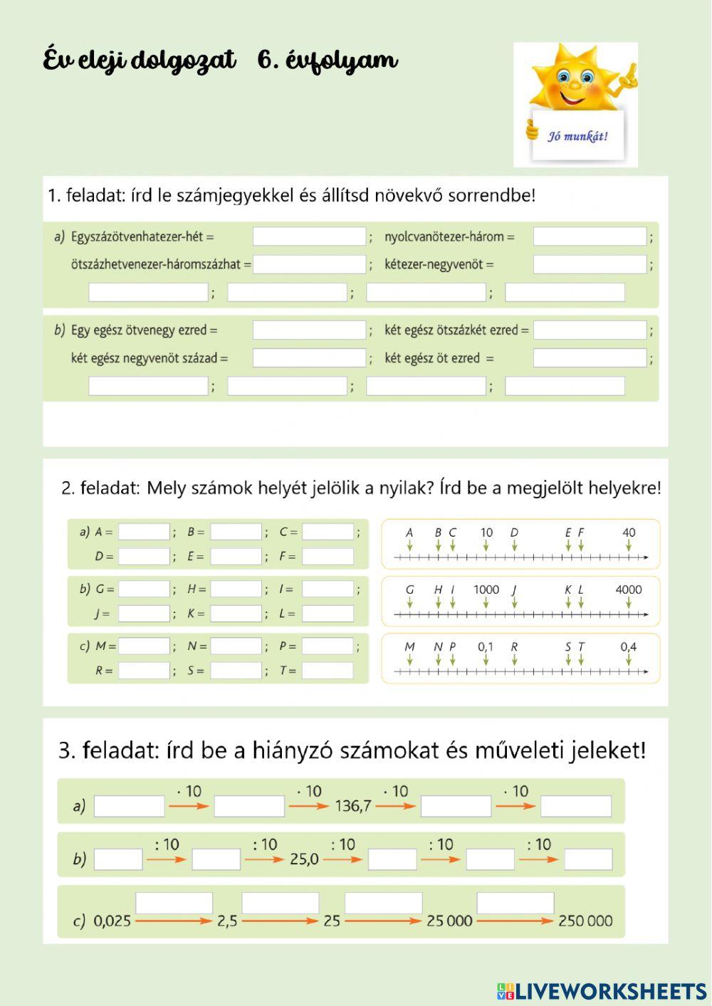 Év eleji ismétlés