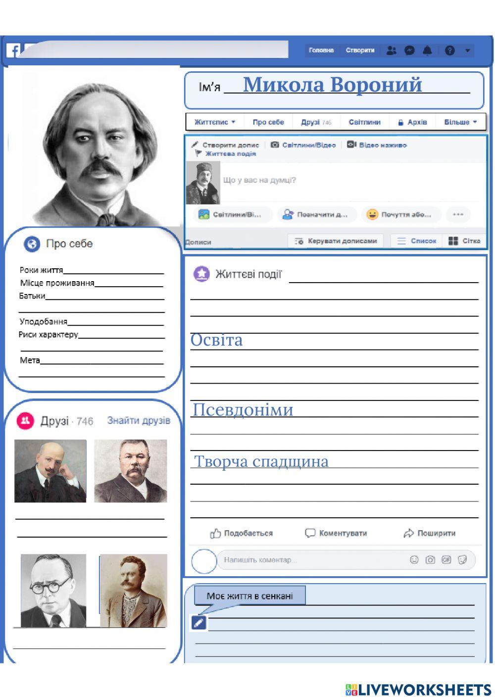 ФБ-сторінка М.К. Вороного