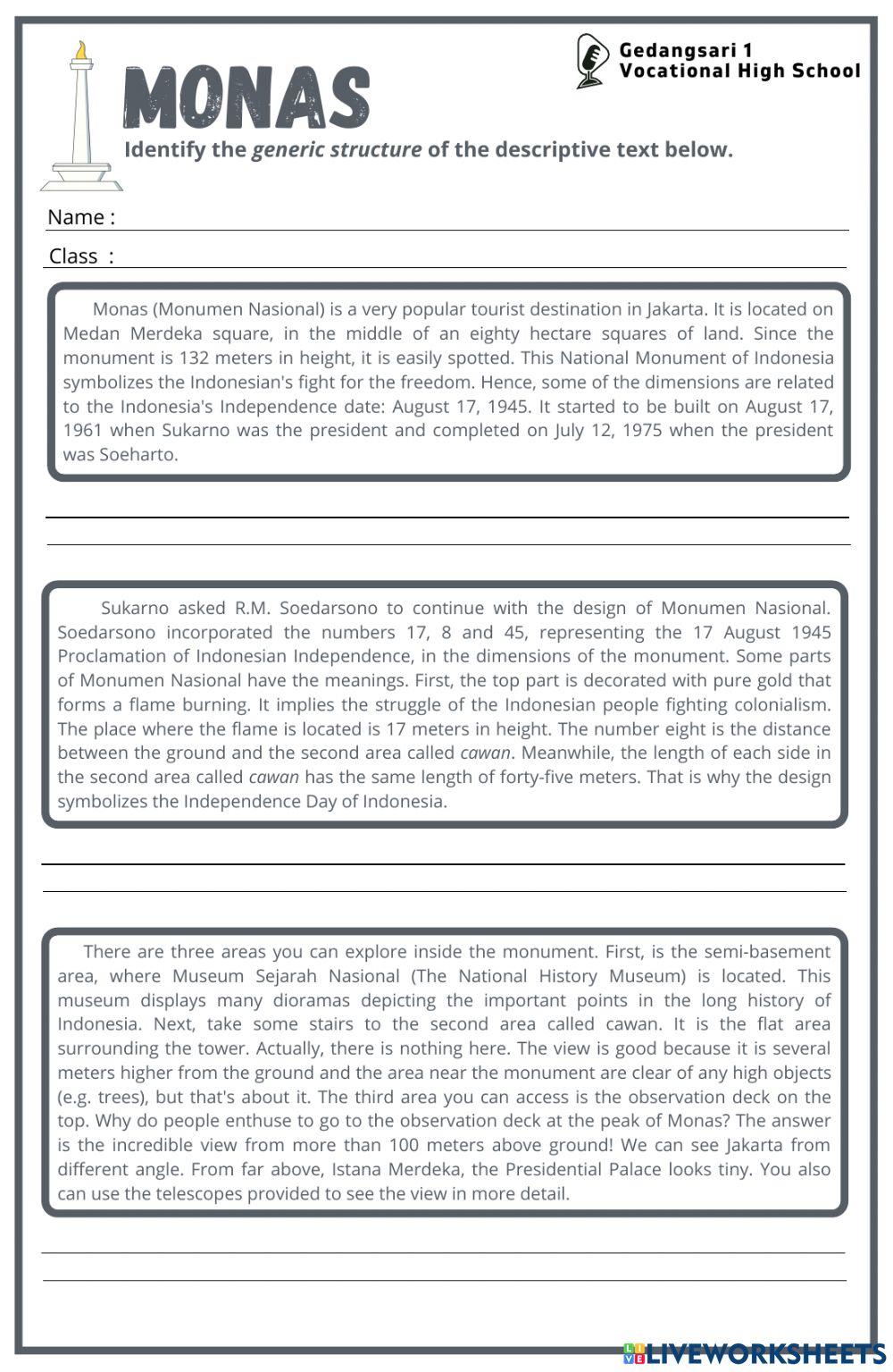 Descriptive Text - National Monument