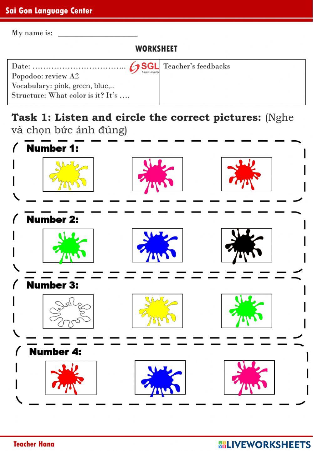 PPD A2 - Red, yellow, green, blue, white, black