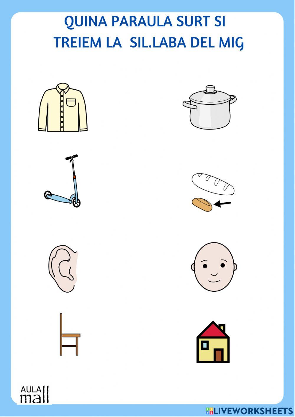 Treure sil.laba del mig