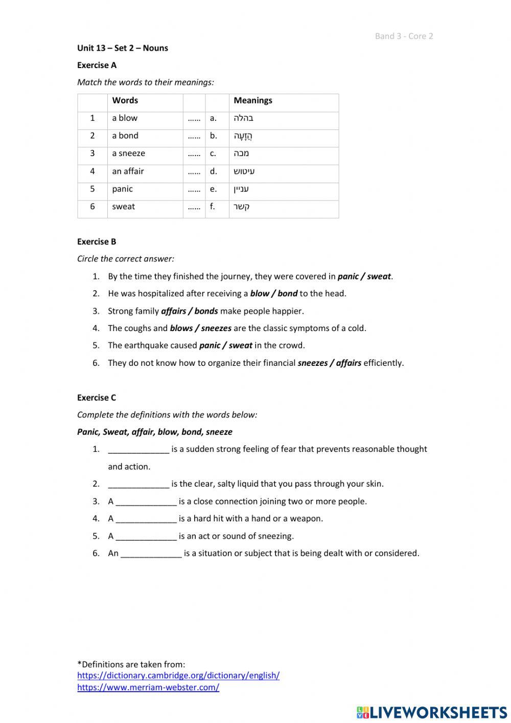 Band 3 (Core 2) - Unit 13 - Set 2