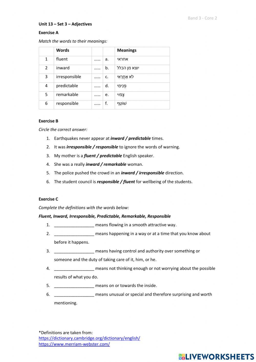 Band 3 (Core 2) - Unit 13 - Set 3