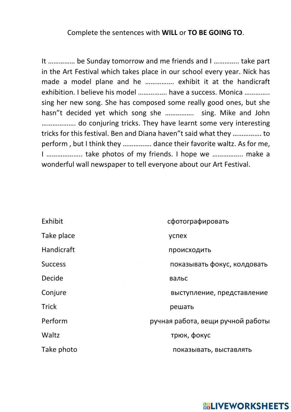 Future simple or to be going to