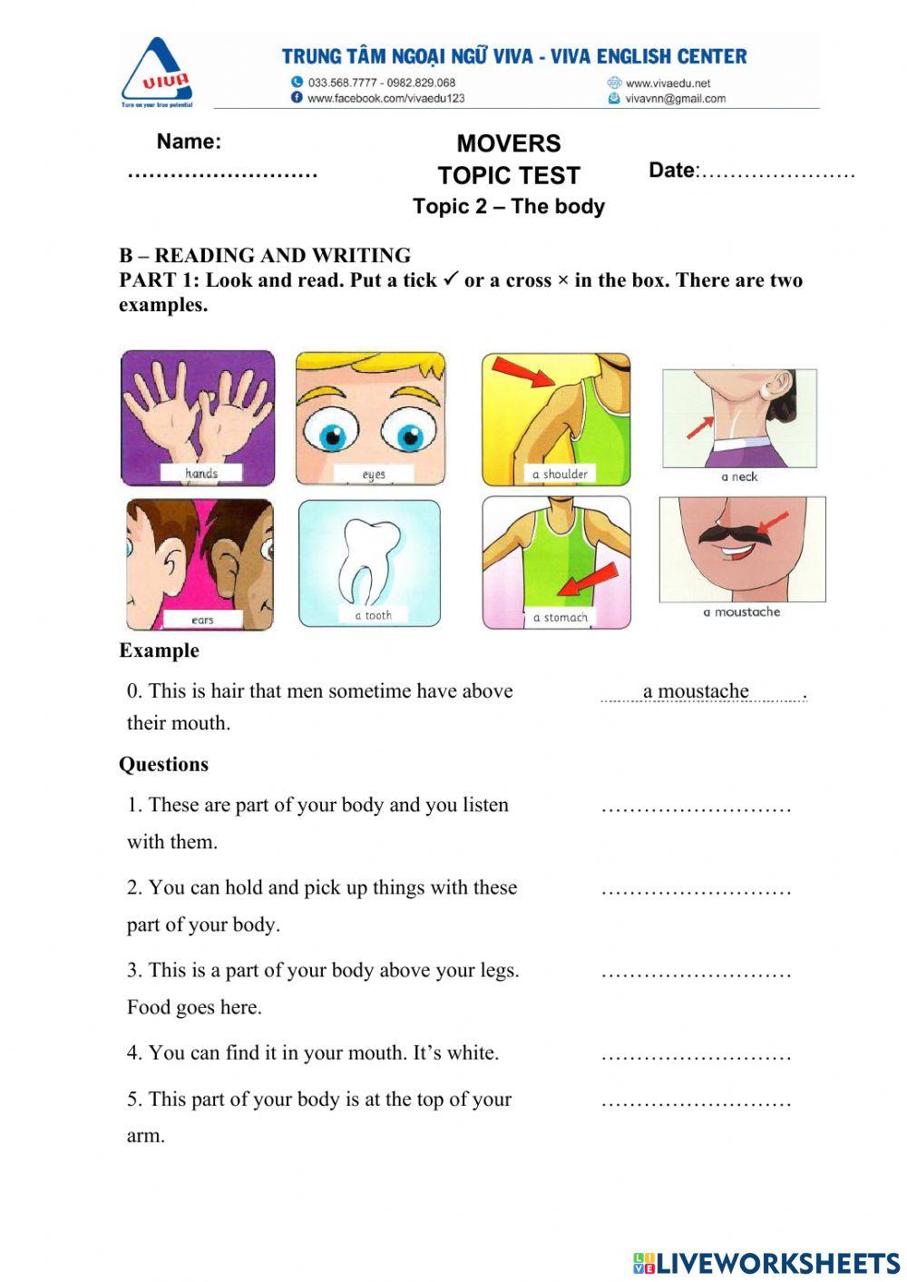 Idict 2 - Unit 2 - Reading and writing test