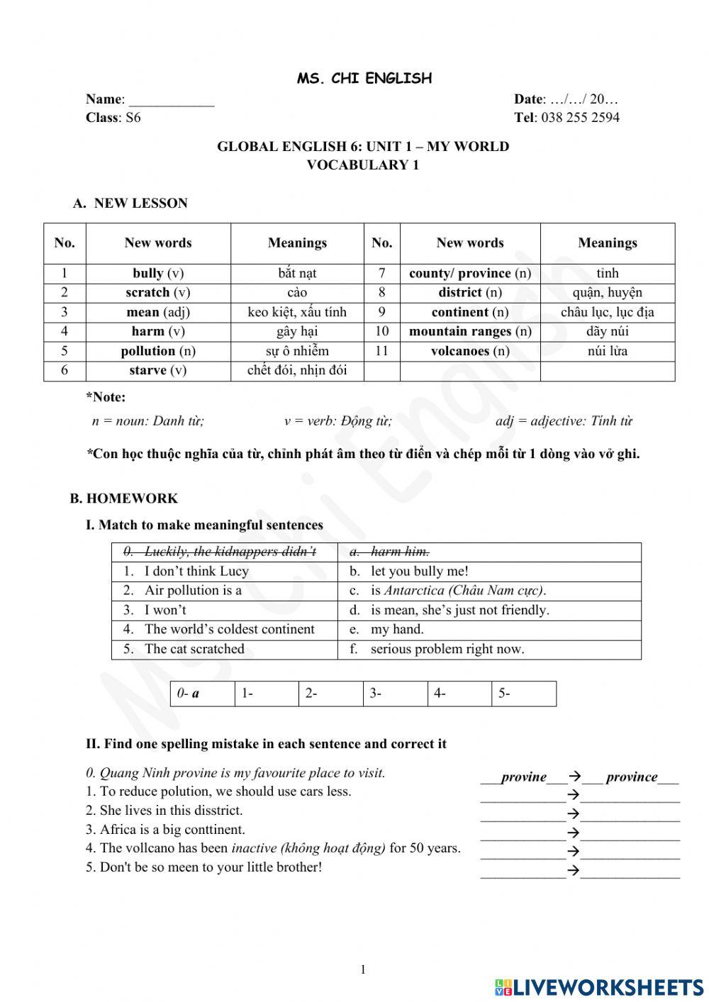 Foreign Teacher-S6-U1-VOCAB1