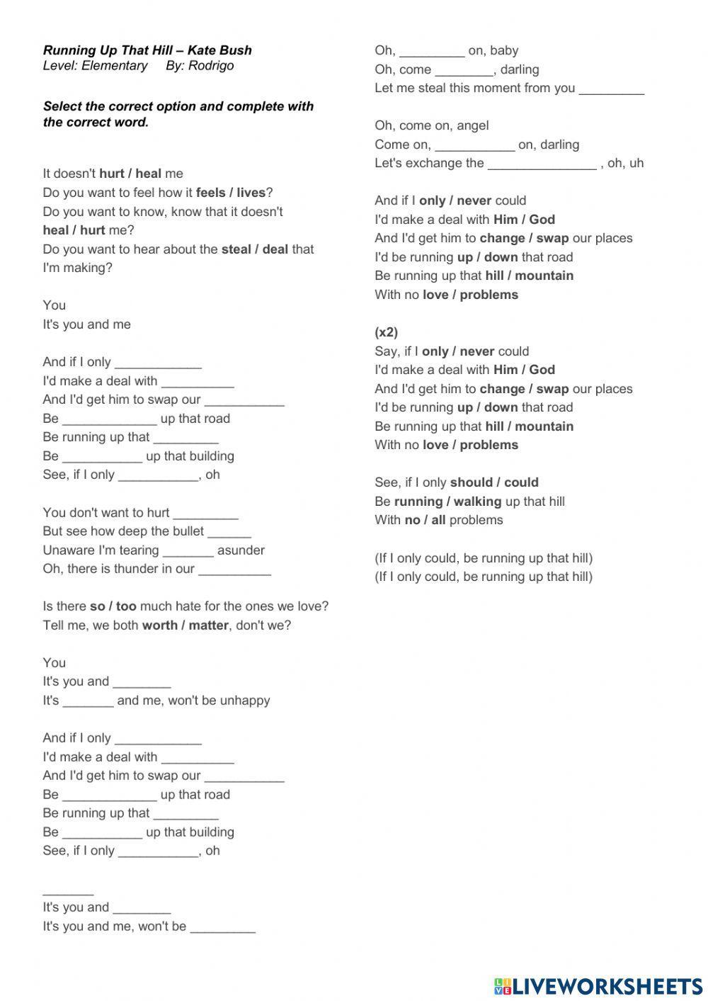 Running Up That Hill - Kate Bush