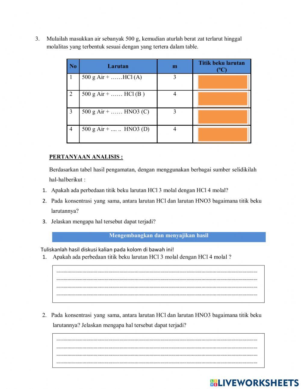 Penurunan Titik Beku larutan