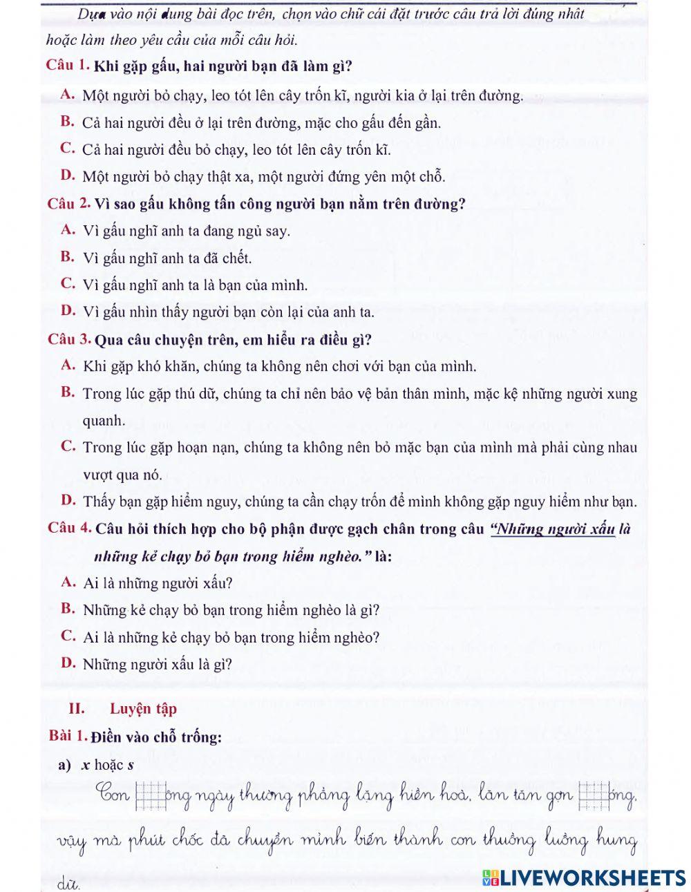 Tiếng Việt 3 - Tuần 2