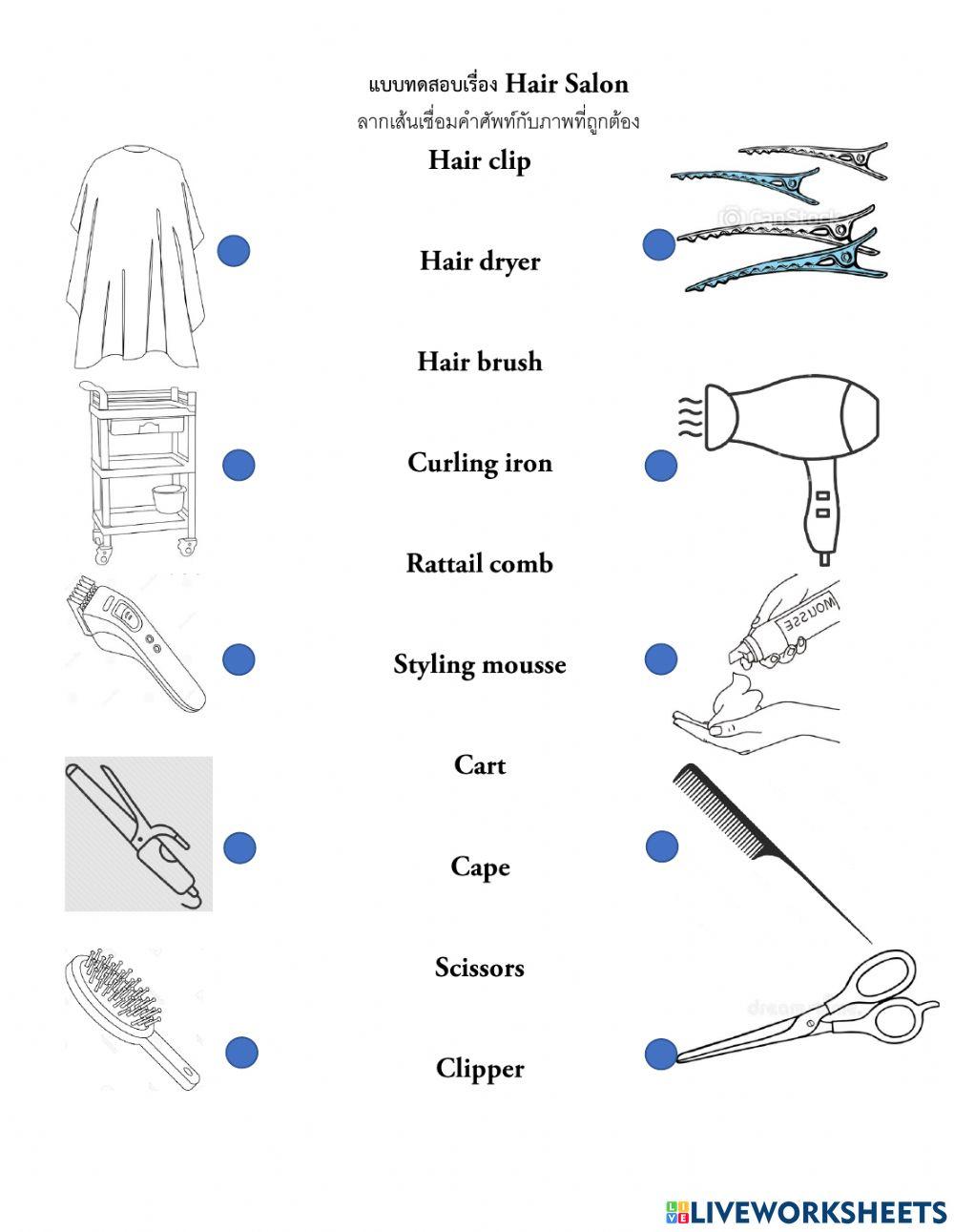 Hair salon worksheet Live Worksheets