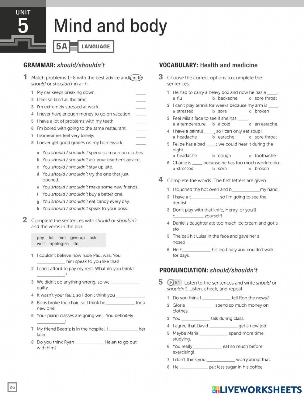 Health and medicine - HW