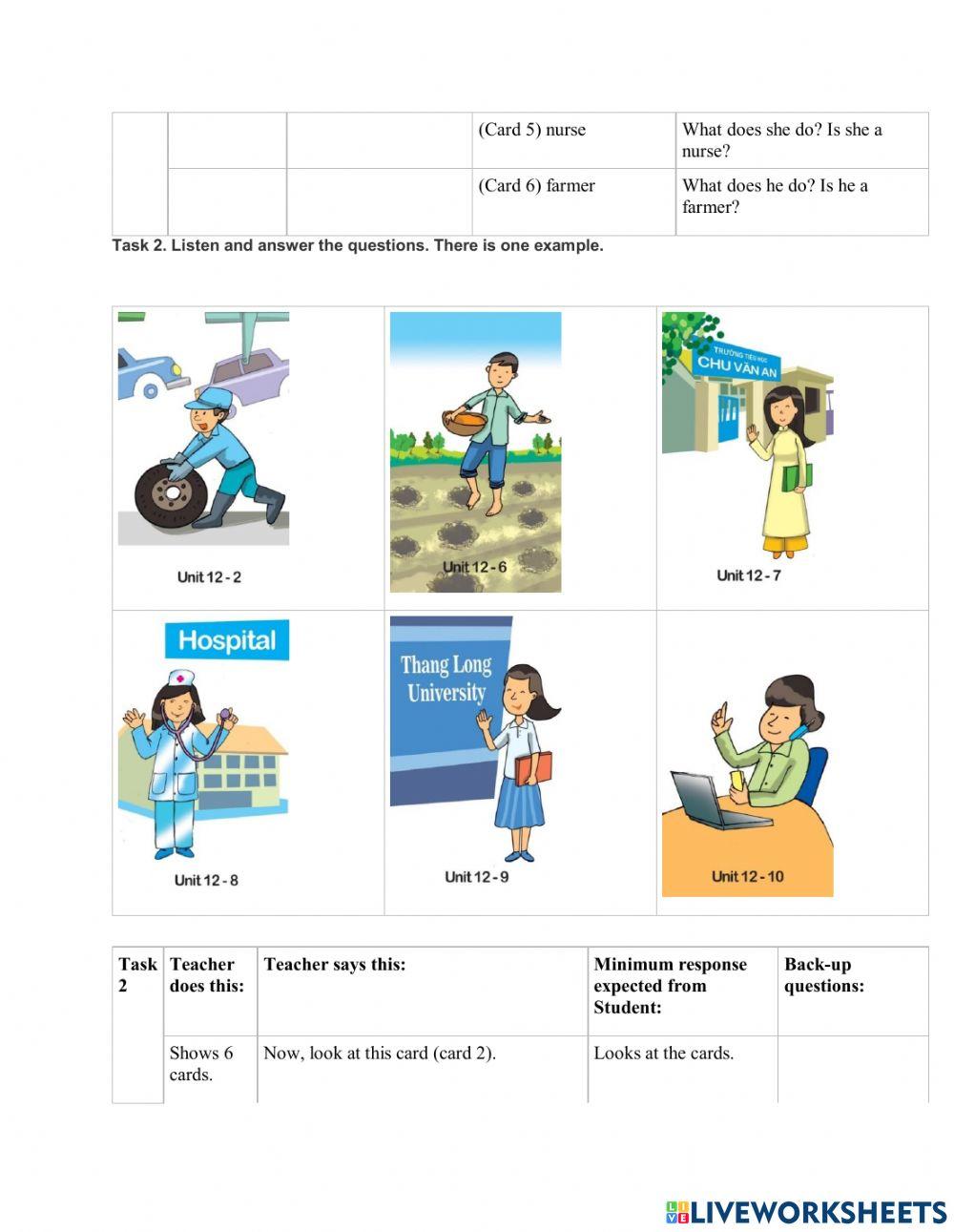E 4 Unit 12: What does your father do?